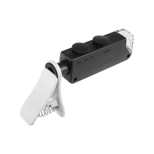 60X-100X Mobile Phone LED Light Illuminated Magnifier Zoom Microscope Lens Black