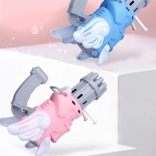 New Gatling Bubble Machine 12-Hole Automatic Bubble Guns For Kids Electric Bubble Shooter Gatling Summer Soap Water Bubble Maker