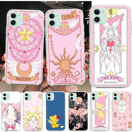Cardcaptor Sakura Magic wand Moon Phone Case For iphone 12 11 Pro Max Mini XS Max 8 7 6 6S Plus X 5S SE 2020 XR Silicone Cover