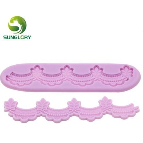 Flowers Sugar Lace Mold DIY Silicone 3D Mold Cookware Dining Bar Non-Stick Cake Decorating Fondant Mould Baking Tools For Cakes