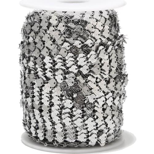 1M/2M/5M Top Quality 6mm width Stainless Steel leaf Decorative Link Chains For DIY jewelry Making Chain Findings