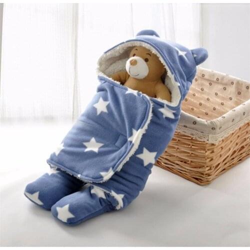 Baby Sleepsack Winter Warm Baby Sleeping Bag Newborn Soft Fleece Infant Swaddle Wrap Blanket Baby Bedding Accessories