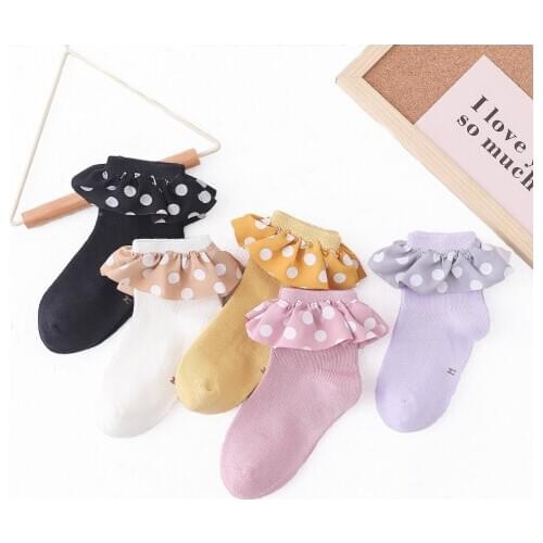 Baby Cotton Socks Princess Dance Girl Socks Wave Dot Solid Color Newborn Socks Paired Baby Lace Socks Baby Childrens Clothing