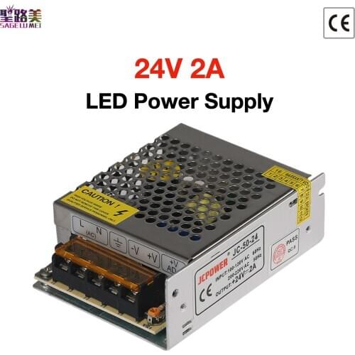 24V 2A Switching Power Supply Lighting Transformer Output DC 24V 2A 50W Switch for CCTV PSU LED Strip Light