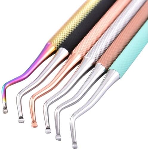 Professional Manicure Pedicure Tools Dead Skin Cuticle Pusher Remover Stainless Steel Nail Art Picker and Finger Clean Care