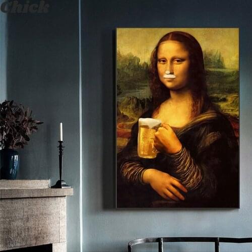 Beer Painting Modular Picture Living Room Modern Home Decoration Nordic Style Minimalism Mona Lisa Poster Wall Art Canvas Prints