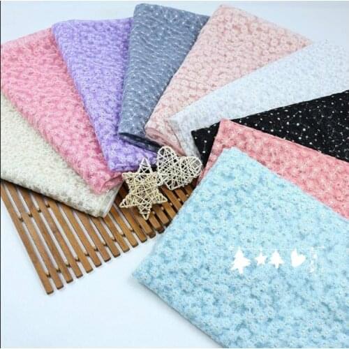2020 New Small daisy net yarn fabric lace embroidery yarn fabric wedding dress garment fabric