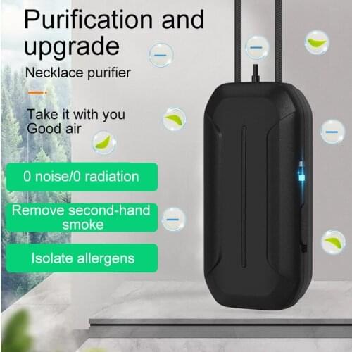 Mini PM2.5 Personal Wearable Necklace Air Purifier Portable Formaldehyde Smoke Purifier Negative Ion Generator Air Freshener