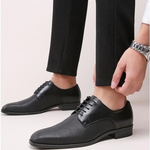 Mens Formal Business Shoes British Groom Shoes Comfy Business Men Dress Shoes Patent Leather Office Footwear High Quality