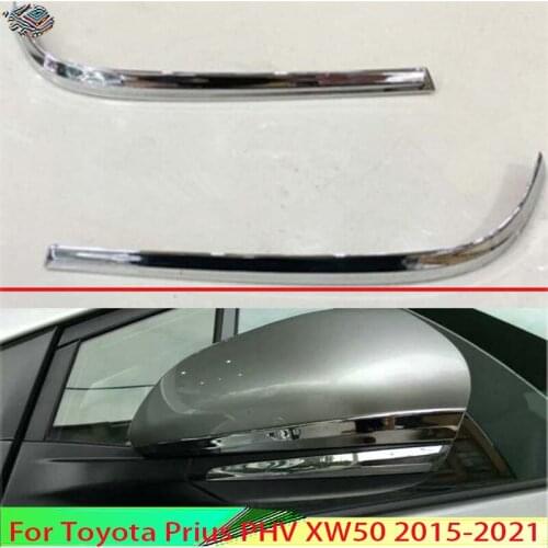 For Toyota Prius PHV 2017 2018 2019 Car ABS chrome back rear view Rearview Side Mirror Cover stick trim frame lamp hood eyebrow
