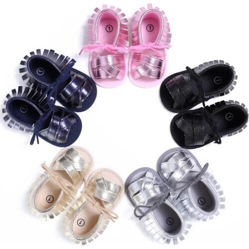 Baby Girls Shoes First Walkers PU Breathable Hollow Out Anti-slip Newborn Cack Shoes