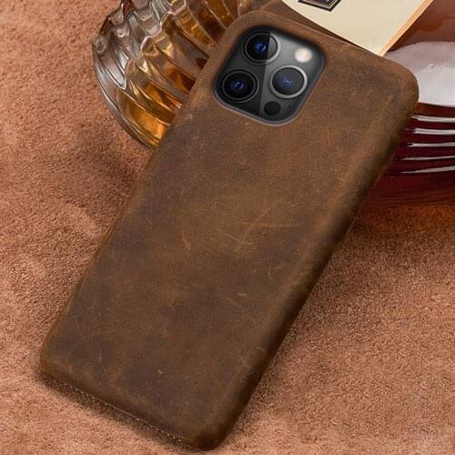 LANGSIDI Original Leather phone case for iphone 12 pro max 12 mini Luxury Vintage leather cover for iphone 11 pro max XR X 8 XS