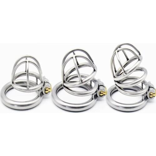 Hollow Male stainless steel 3 size cage choose Bird Chastity Device metal cock penis ring lock BDSM restraint sex toy for man