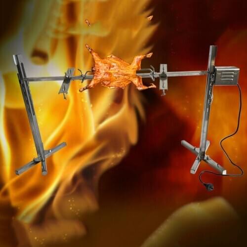 Home &Garden Outdoor Portable 90 Lbs 304 Stainless Steel BBQ Rotisserie Grill Spit Roaster Tripod 110V Motor Lamb Skewer