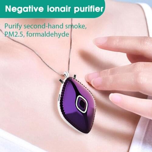 Portable Air Purifier USB Wearable Necklace Negative Ionizer Anion Air Cleaner Personal Air Freshener Flavoring For Home Dropshi