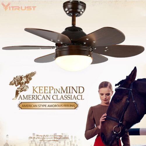 Industrial wooden Ceiling Fan Flush Mount Ceiling fan with Light Fixture Vintage Retro Fan Chandelier Pendant Light