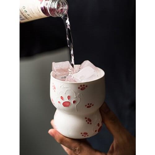 Japanese style hand-held beer mug ceramic household wine glass hand-painted creative lemon tea cup cute water glass 200ml