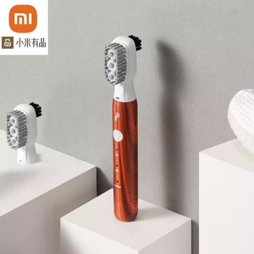 Sonic vibration shoe brush wood grain 3 electric intelligent cleaning modes double-sided bristle ipx7 waterproof for xiaomi home