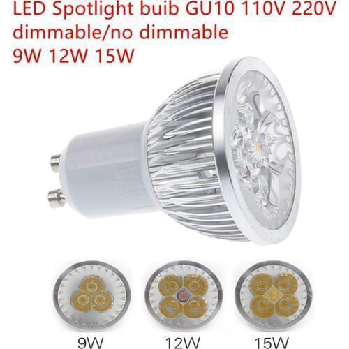 1 stks Super Heldere 9 W 12 W 15 W GU10 LED Lamp 110 V 220 V Dimbare Led Spots Warm/Natural/Cool Wit GU 10 LED lamp