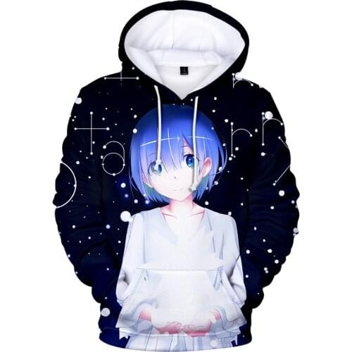 Anime Re:Life in a different world from zero Hoodie Men/Women Sweatshirt Hip Hop Harajuku Re zero Streetwear Hoodies Mens Tops