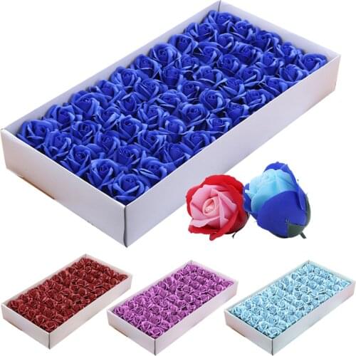 50Pcs 3-layer Simulated Rose Scented Soap Flower Xmas Valentine Birthday Gift