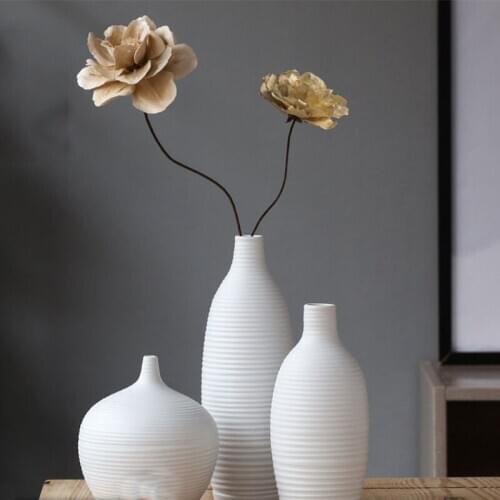 Vase Home Decor White Ceramic Living Roon Decoration Modern Flower Pots для домашнего интерьера статуэтки для интерьера вазы