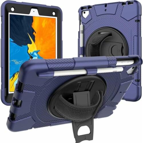 Rotating Stand/Strap Full-Body Hybrid Armor Protective Case Replacement for iPad 5th/6th Gen/Air 2/ Pro 9.7 Inch 2018/2017