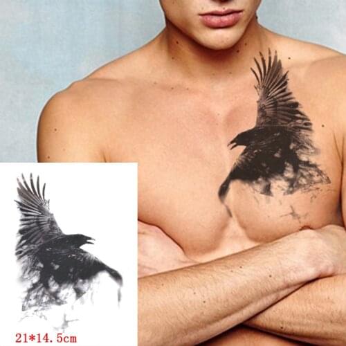 Water Temporary Tattoo Stickers Eagle Death Ray Shrimp Line Handsome Art Watertransfer Fake Tatoo Flash Tatto for Women Men