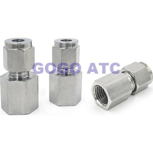 Stainless steel 1/8 1/4 3/8 1/2 G female thread 6 8 10 12mm hard tube fitting Card sleeve cap bushing Pressure gauge connector