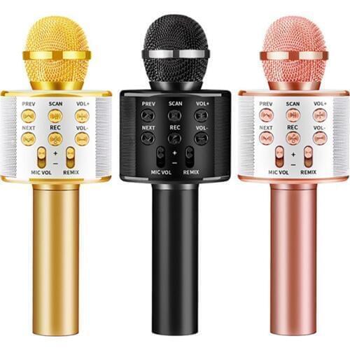 WS 858 wireless USB microphone professional condenser karaoke mic bluetooth stand radio studio recording studio