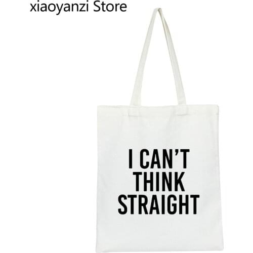 I Can't Think Straight gay pride lgbqt Women Shoulder Bags Casual Funny Handbag For Lady Eco Reusable shopping bag SL-668