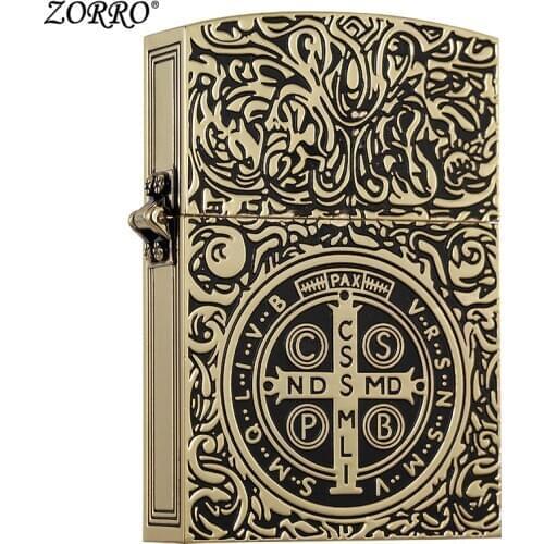 ZORRO Outdoor Flint Lighter Grinding Wheel Kerosene Oil Free Fire Lighter Refillable Gasoline Cigarette Lighter Gadgets For Man