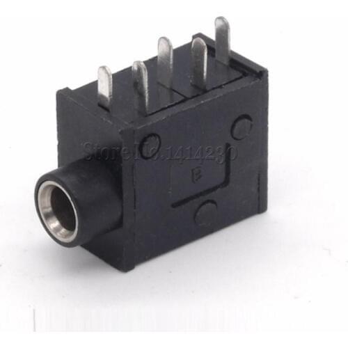 10Pcs PJ-325C PJ325C 3.5mm Stereo Jack Socket Audio Jack Connector PCB 325C Black