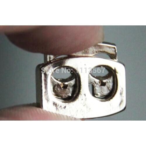 100pieces Gold Tone METAL Stopper Toggle Cord Locks Drawstring with 2 holes Sewing Button Sewing On Garment NK80