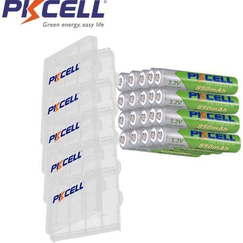 24Pcs PKCELL nimh AAA 850mah 1.2V NIMH Rechargeable Batteries aaa Precharged battery over 1200 times cycles and 6pcs boxes