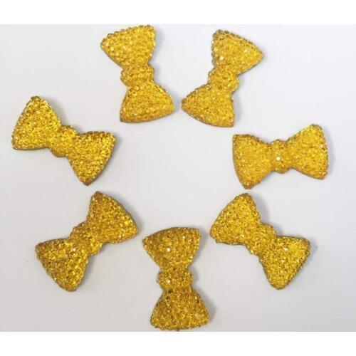 40pcs 11*20mm 3D Resin Rhinestone Flat Back Bow Tie For Cell Phone Crafts Clothing DIY Decorations -B642