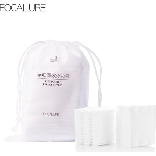 FOCALLURE 40 Pieces Makeup Cotton Pads Microfiber Makeup Cleaner Skin-Friendly Soft Makeup Remover