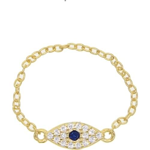 925 Silver color 2018 lucky evil eye cz eternity ring band engaement band cute lovely girl women zirconia evil eye finger rings