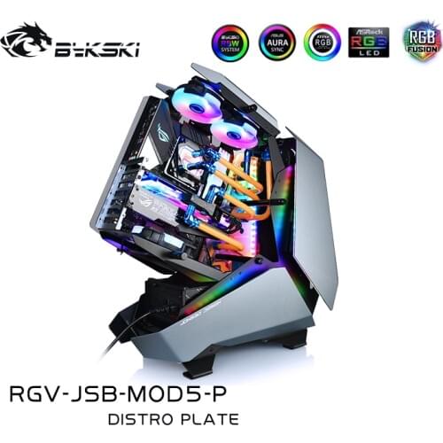 BYKSKI Acrylic Water cooling Tank use for JONSBO MOD5 Computer Case/3PIN 5V D-RGB / Combo DDC Pump Cool Water Channel Solution