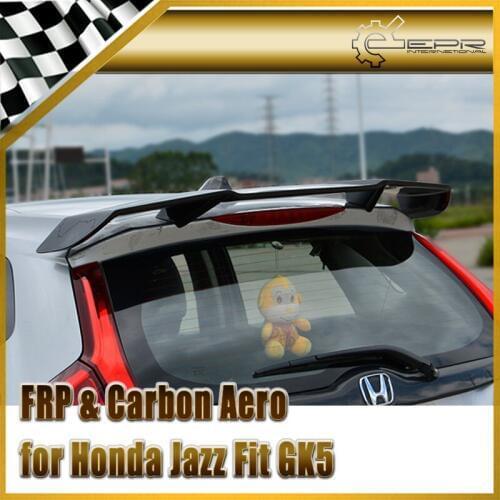 Car Accessories For Honda Jazz Fit GK5 14-17 Carbon Fiber TL-Style Rear Spoiler Glossy Fibre Trunk Wing Racing Body Kit Trim