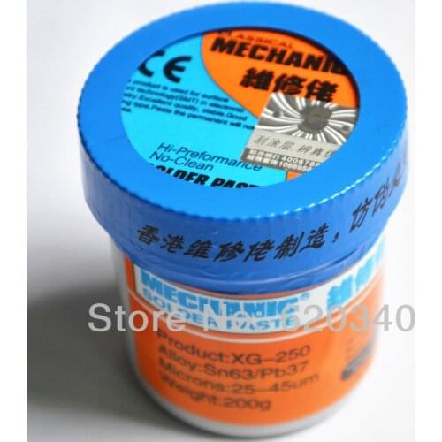 Free shipping Newt 100% Hong Kong MECHANIC BGA Solder Flux Paste Soldering Tin Cream Sn63/Pb37 25-45um MCN-300 200g
