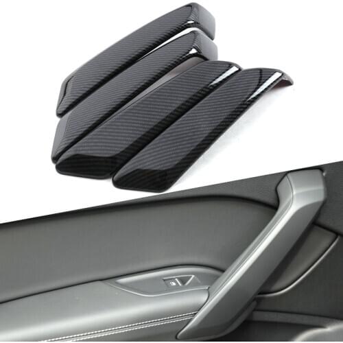 Carbon Look For Audi Q5 FY 2018 2019 Interior Door Handle Cover Trim Door Bowl Stickers decoration