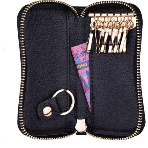 Keys Pouch Genuine Leather KeyChain Unisex Key Bag Multifunction Organizer Wallet Holder Smart Housekeeper Car Small Key Case