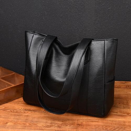 Women PU Leather Handbags Fashion Big Capacity Tote Bags Retro Designer Double Strap Shoulder Bag Female Shopper sac Mujer Bolsa