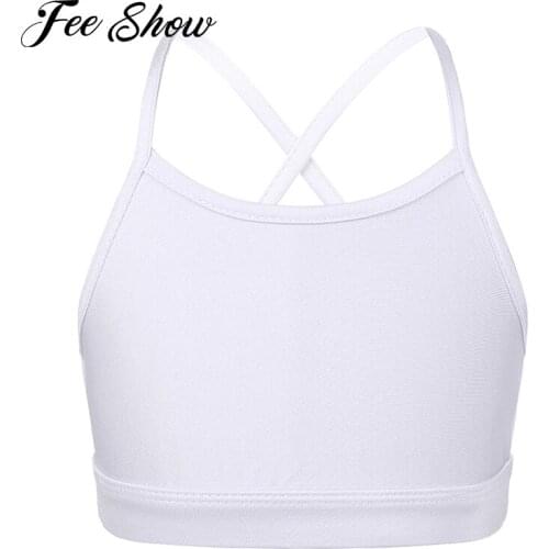 2021 Kids Girls Fitness Sport Bra Tops Tanks Top Shoulder Straps Hollow Out Back with Bowknot Gym Yoga Running Cropped Vest