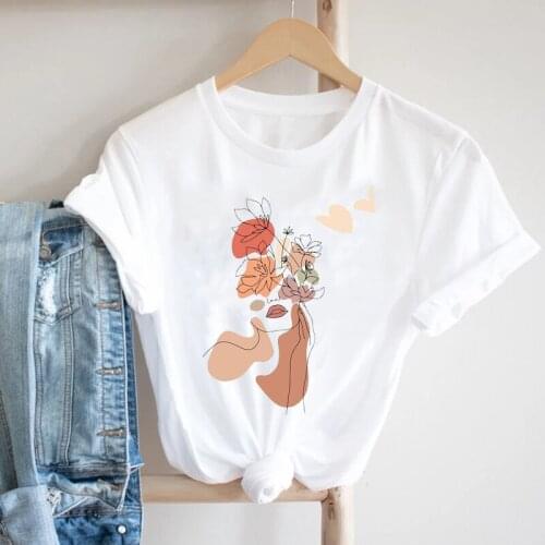 Women Short Sleeve Watercolor Floral Ladies Flower Style Cute 90s Fashion Clothes Print Tshirt Female Tee Top Graphic T-shirt