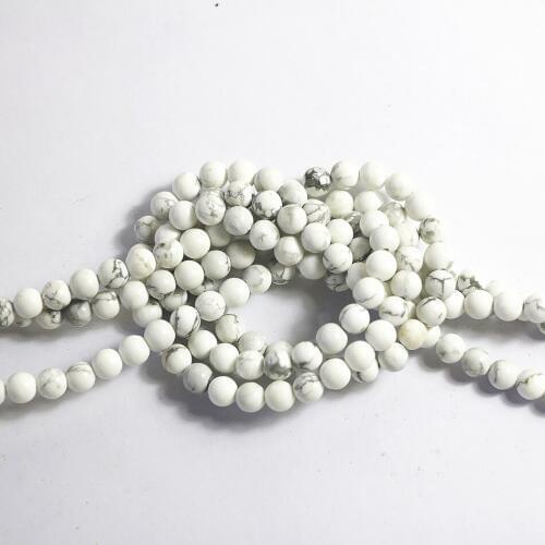 Best-selling white howlite stone 6mm 8mm 10mm 12mm high grade round beads making Jewelry B114
