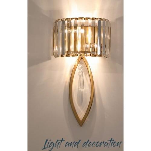 Crystal Wall Lamp Nordic Glass Sconce Bedroom Bedside Living Room Loft Indoor Light Fixtures on the Wall Home Design Decorative