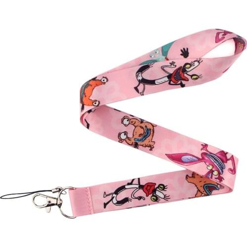 JF0079 Funny Animal Pink Lanyards For keychain ID Card Pass Mobile Phone USB Badge Holder Hang Rope Lariat Lanyard