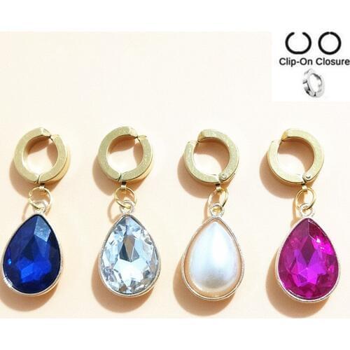 2019 new Crystal Pearl fake Belly Button Rings 316l Steel Body Jewelry Belly Piercing Rings Sexy Fake Navel Piercing Ombligo